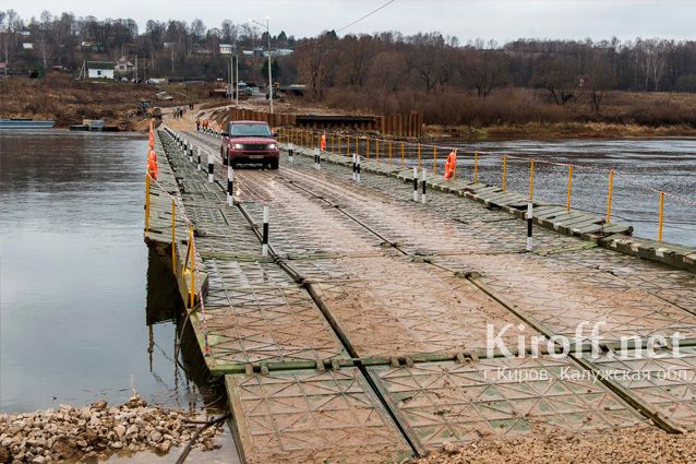 В Ферзиковском районе открыто регулярное движение по понтонному мосту в районе поселка Дугна