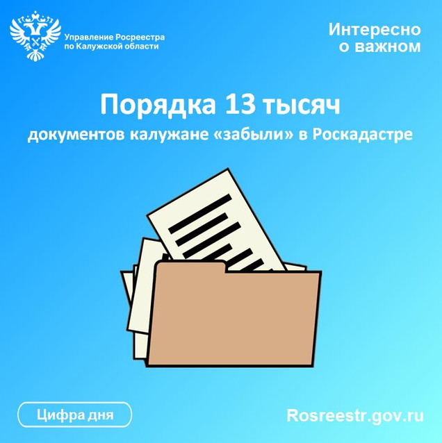 Порядка 13 тысяч документов калужане «забыли» в Роскадастре