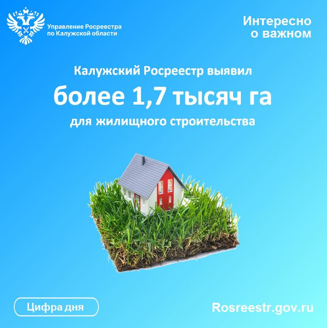 Калужский Росреестр выявил более 1,7 тысяч га для жилищного строительства