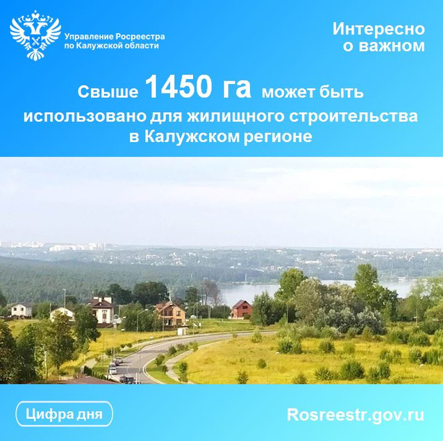 Свыше 1450 га может быть использовано для жилищного строительства в Калужском регионе