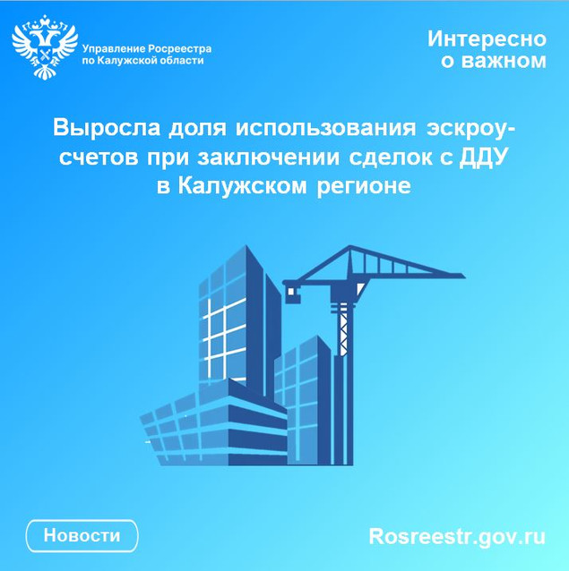 Выросла доля использования эскроу-счетов при заключении сделок с ДДУ в Калужском регионе