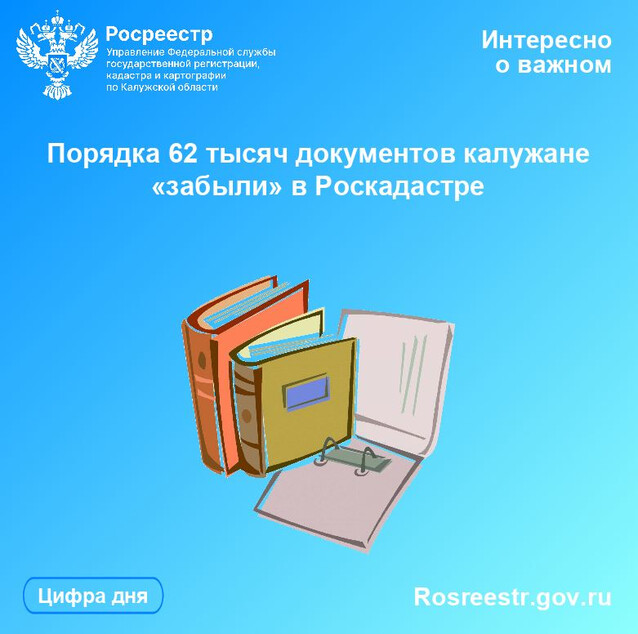 Порядка 62 тысяч документов калужане «забыли» в Роскадастре