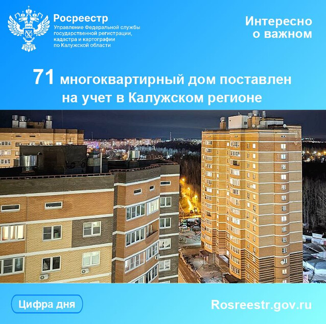 71 многоквартирный дом поставлен на учет в Калужском регионе