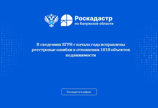 Исправление реестровых ошибок в ЕГРН в отношении объектов недвижимости, расположенных на территории Калужской области